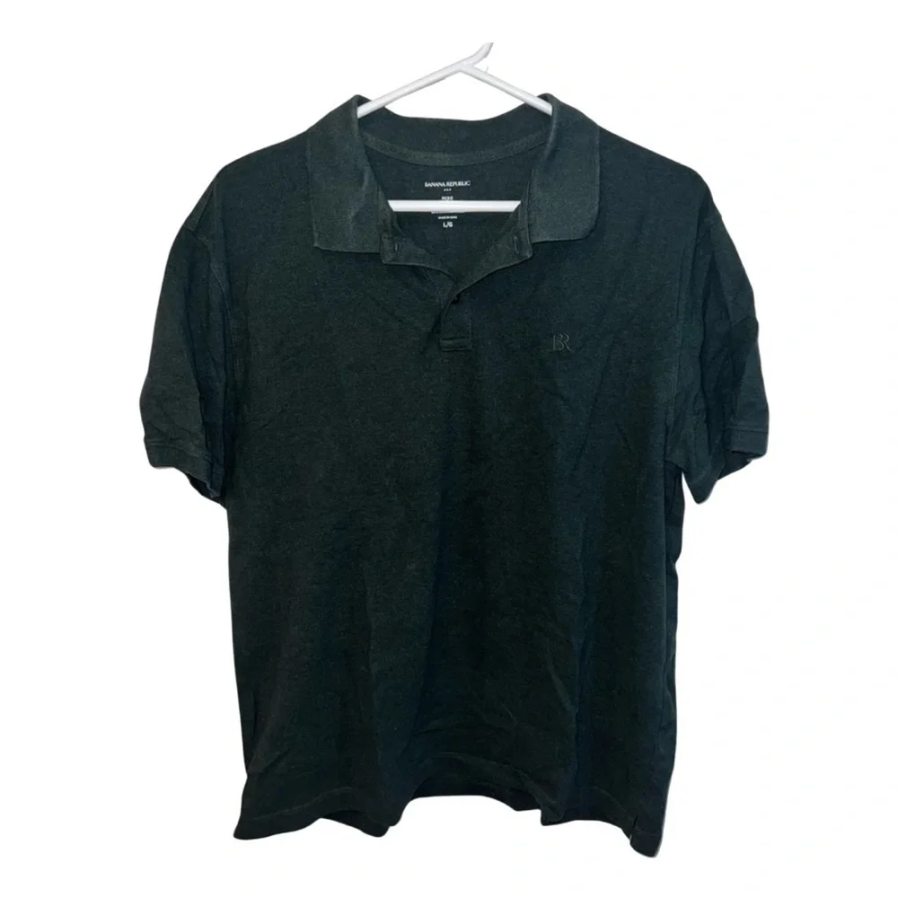 Banana Republic Organic Cotton Green Polo L | Casual, Stylish Comfort